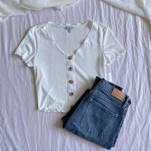 Charlotte Russe White Crop Top